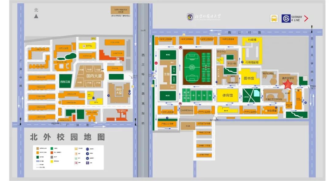 2025年全国硕士研究生考试北京外国语大学考点北京外国语大学考点示意图